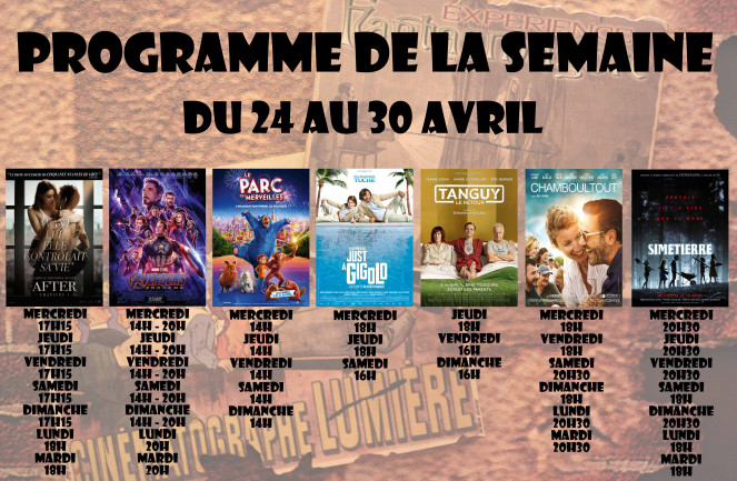 Programme du 24 au 30 avril