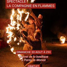 À la tombée de la nuit, le chevet de la Basilique s'embrase...
La Compagnie en Flamme présente "Femmes", un spectacle enflammé qui célèbre la force et la beauté sous toutes ses formes
Dimanche 30 août à 21h
Chevet de la Basilique, Paray-le-Monial
Gratuit
